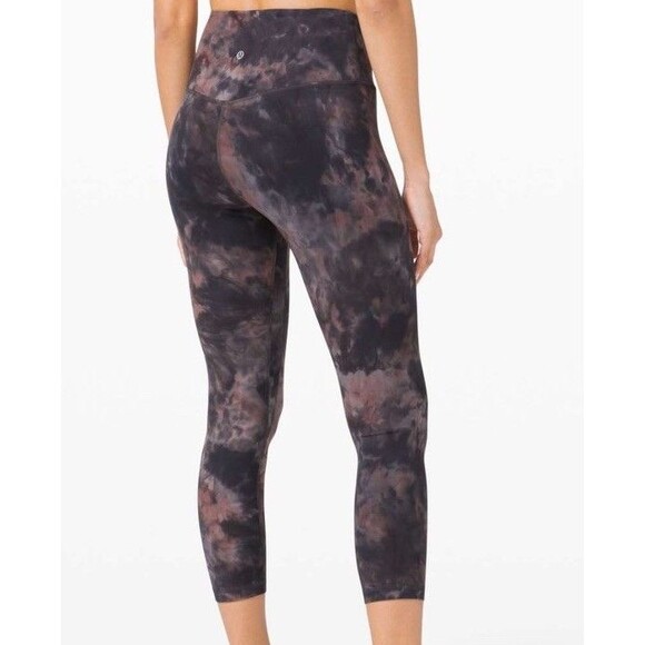Lululemon Size 12 Align High Rise Pants Leggings 23" Diamond Dye Black Brown - Picture 1 of 6